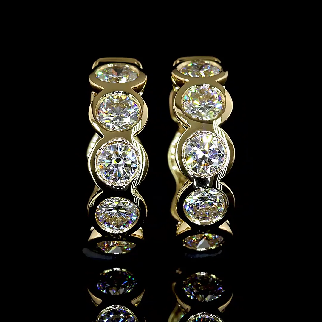 1.92 Cts 14k Yellow Gold Round Shape Huggies Earring