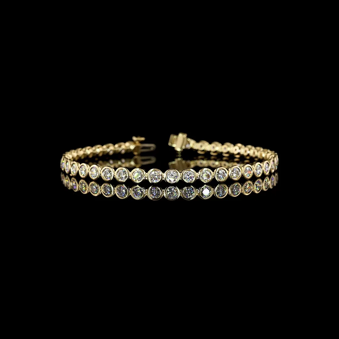 5.08 Cts 14k Yellow Gold Round Shape Tennis Bracelet