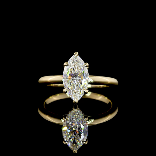 [RG14YHHMQ150RDPNS] 1.57 Cts 14k Yellow Gold Marquise Shape Hidden Halo Ring