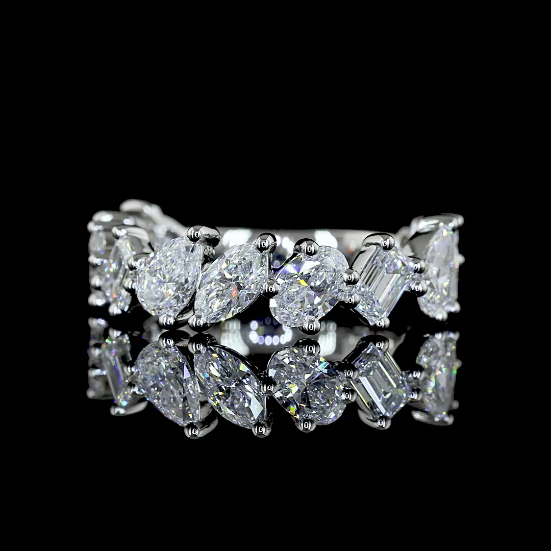 2.08 Cts Platinum Mix Shape 3/4 Band Eternity Band